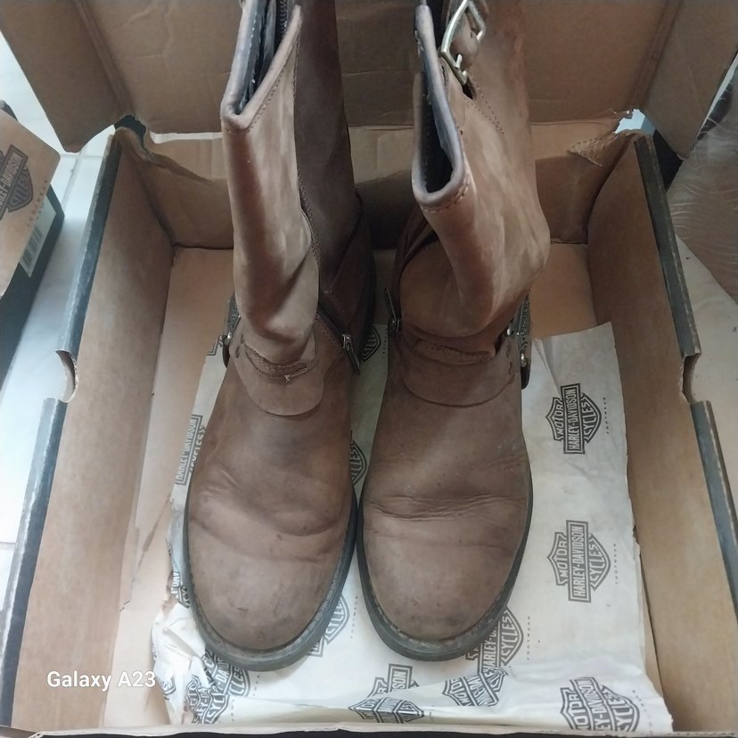 Kahverengi Deri Tokalı Biker Bot - Görsel 2