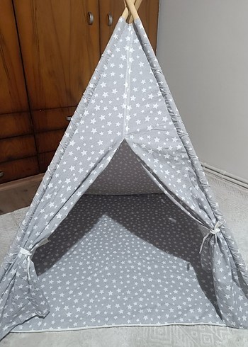 Gri Yıldız Desenli Çocuk Oyun Çadırı - Görsel 3