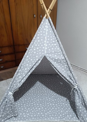 Gri Yıldız Desenli Çocuk Oyun Çadırı - Görsel 2