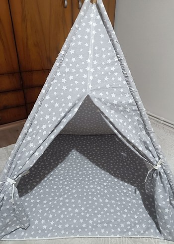 Gri Yıldız Desenli Çocuk Oyun Çadırı - Görsel 5
