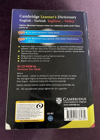 Cambridge İngilizce-Türkçe Öğrenenler Sözlüğü - Görsel 2