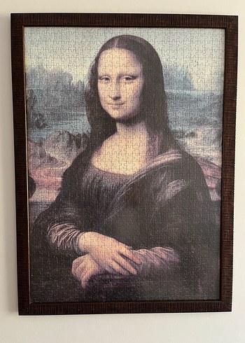 Kahverengi Çerçeveli Mona Lisa Puzzle 1000 parça