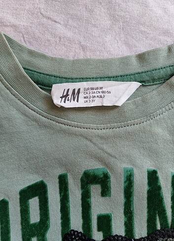 H&M 3-4 yaş tişört 