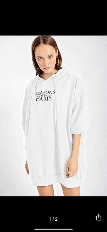 Beyaz Oversize Sweat