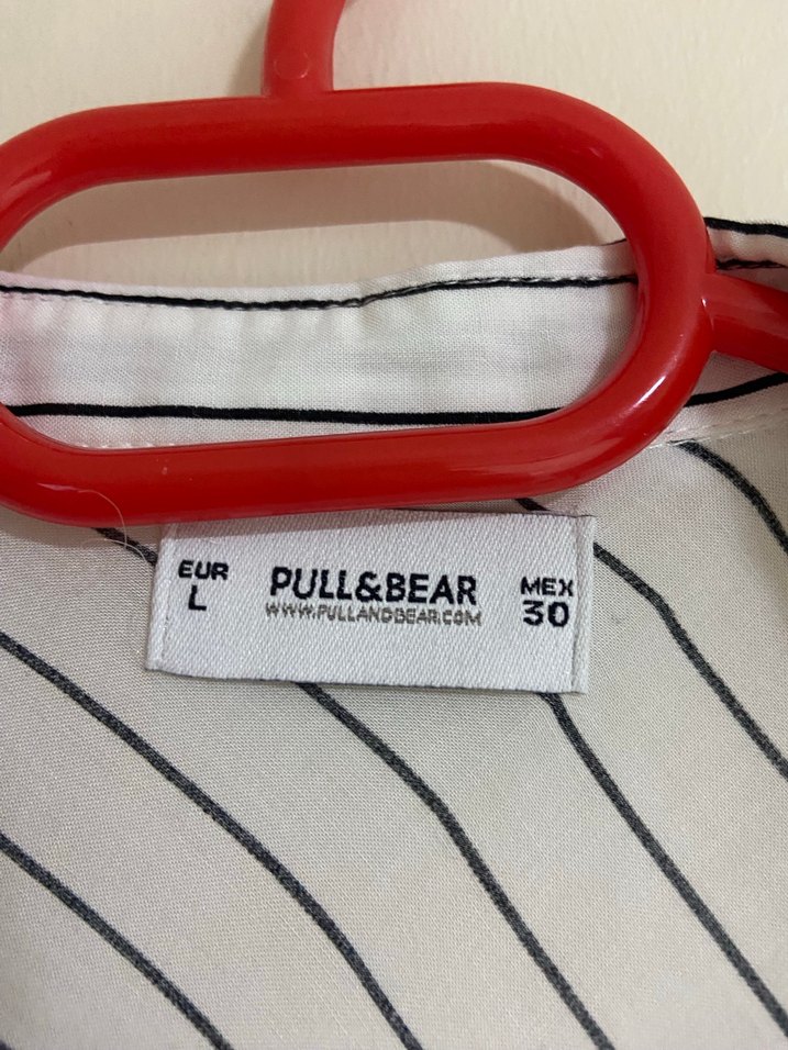 Çizgili Beyaz Gri Keten Gömlek - Görsel 2