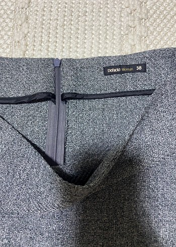 Gri Triko Midi Kadın Etek - Görsel 3