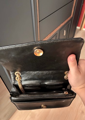 Beden siyah Renk Zincir Detaylı Siyah Deri Beymen Çanta
