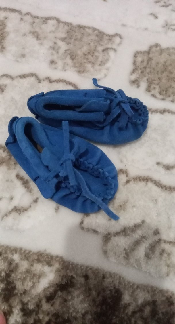 Mavi Erkek Bebek Fırfırlı Patik - Görsel 2