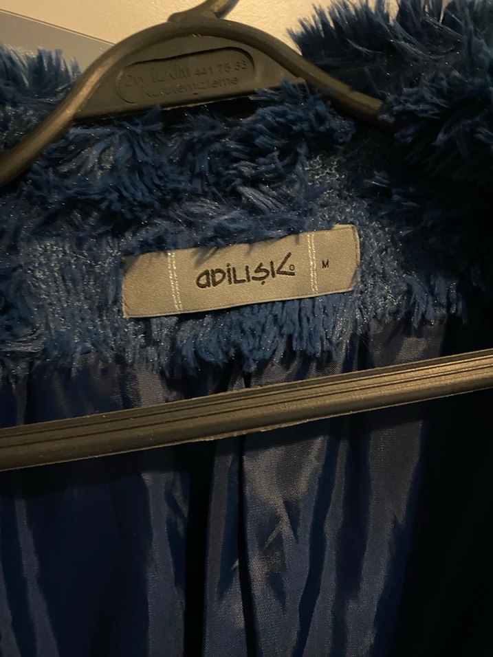 Kürk Detaylı Uzun Lacivert Kadın Yelek - Görsel 3