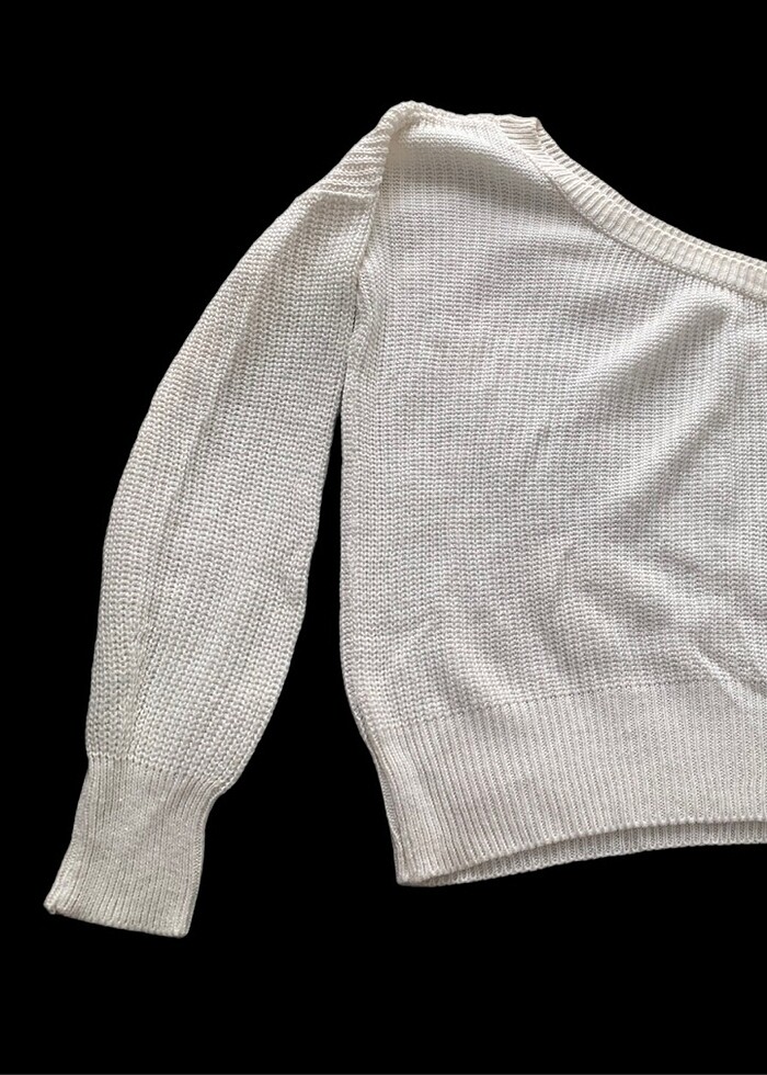 HM Kemik Renk Tek Kollu Kazak - Görsel 2