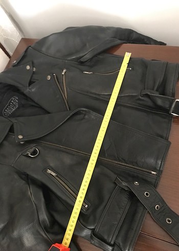 Erkek Siyah Deri Biker Ceket - Görsel 9