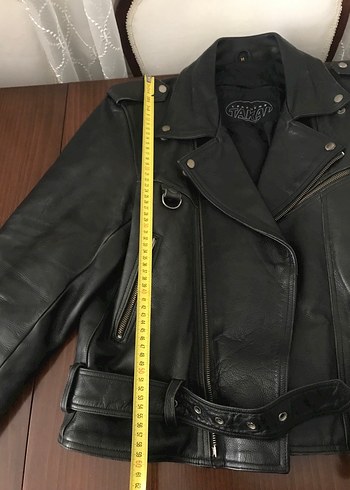 Erkek Siyah Deri Biker Ceket - Görsel 8