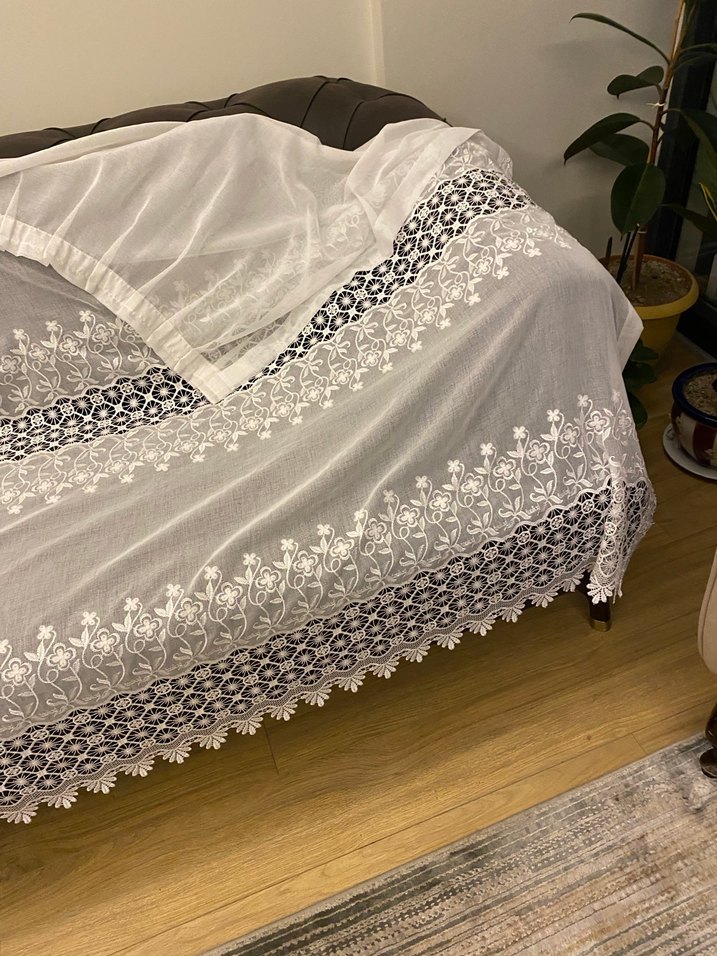 Nakışlı Bohem Beyaz Perde - Görsel 4