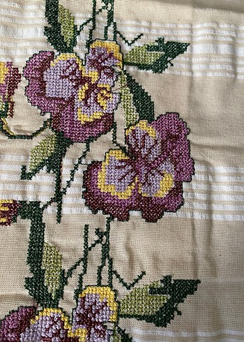 Bohem Çiçek Desenli El Nakışı yastık kılıfı - Görsel 4