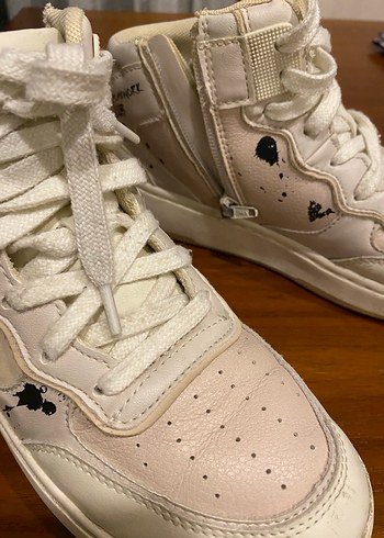 Beyaz Bağcıklı  Çocuk Spor Ayakkabı - Görsel 4