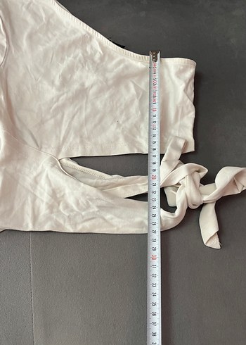 Beyaz Tek Omuz bluz - Görsel 5