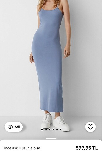 Pull bear uzun askılı streç elbise