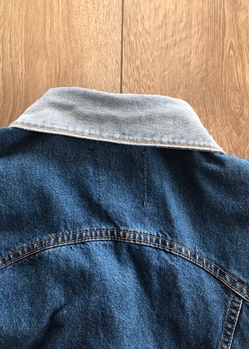 l Beden mavi Renk Düğmeli Kolsuz Nakışlı Mavi Denim Ceket