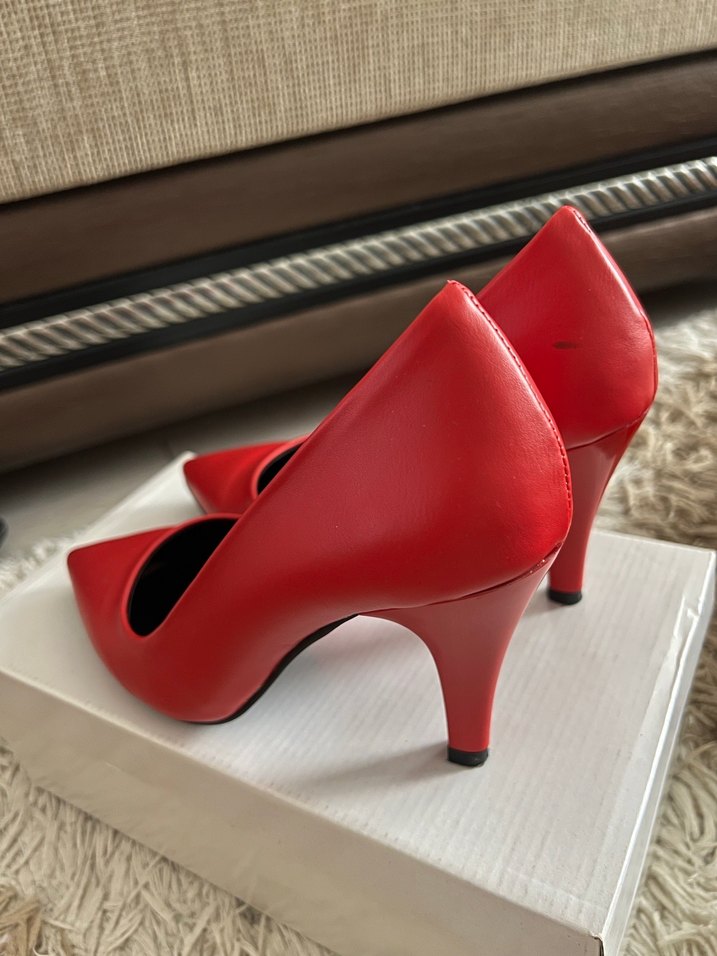 Kırmızı Stiletto Topuklu Ayakkabı - Görsel 3