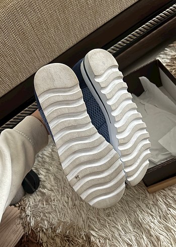 Kot Kumaşlı Kadın Dolgu Topuklu Spor Ayakkabı - Görsel 4