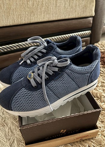 Kot Kumaşlı Kadın Dolgu Topuklu Spor Ayakkabı - Görsel 3