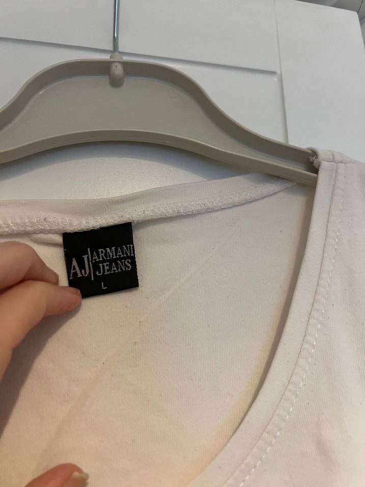 Armani Jeans Beyaz Baskılı Kolsuz Kadın Atlet - Görsel 3