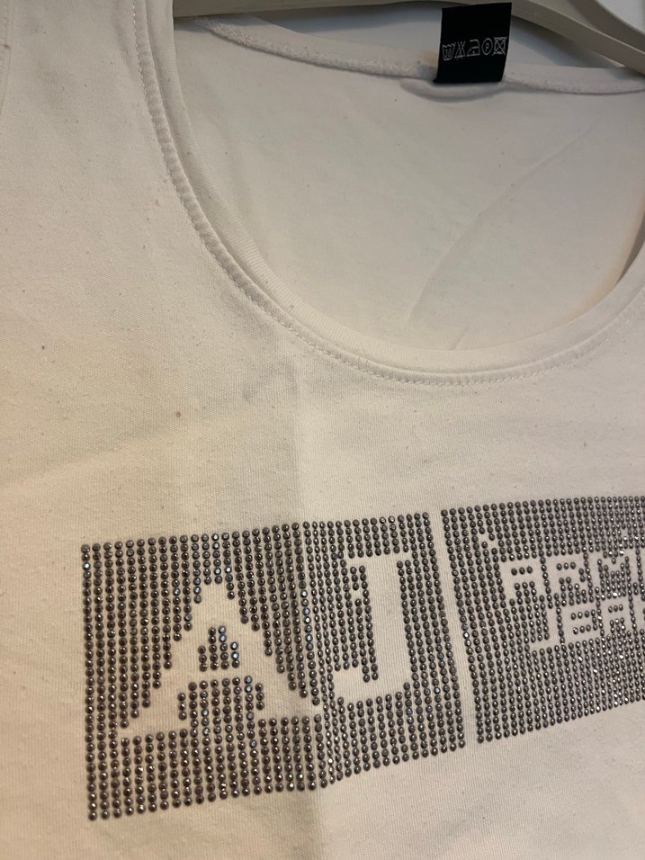 Armani Jeans Beyaz Baskılı Kolsuz Kadın Atlet - Görsel 2