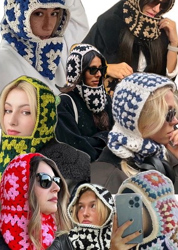 Renkli Örgü Kadın balaclava