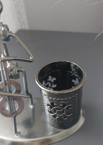 Diğer Gri Metal Keman Çalan dekoratif ve Kalemlik
