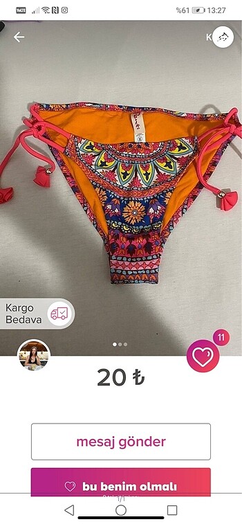 38 Beden Bikini üstü