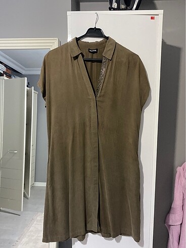 Tensel kumaş mini elbise