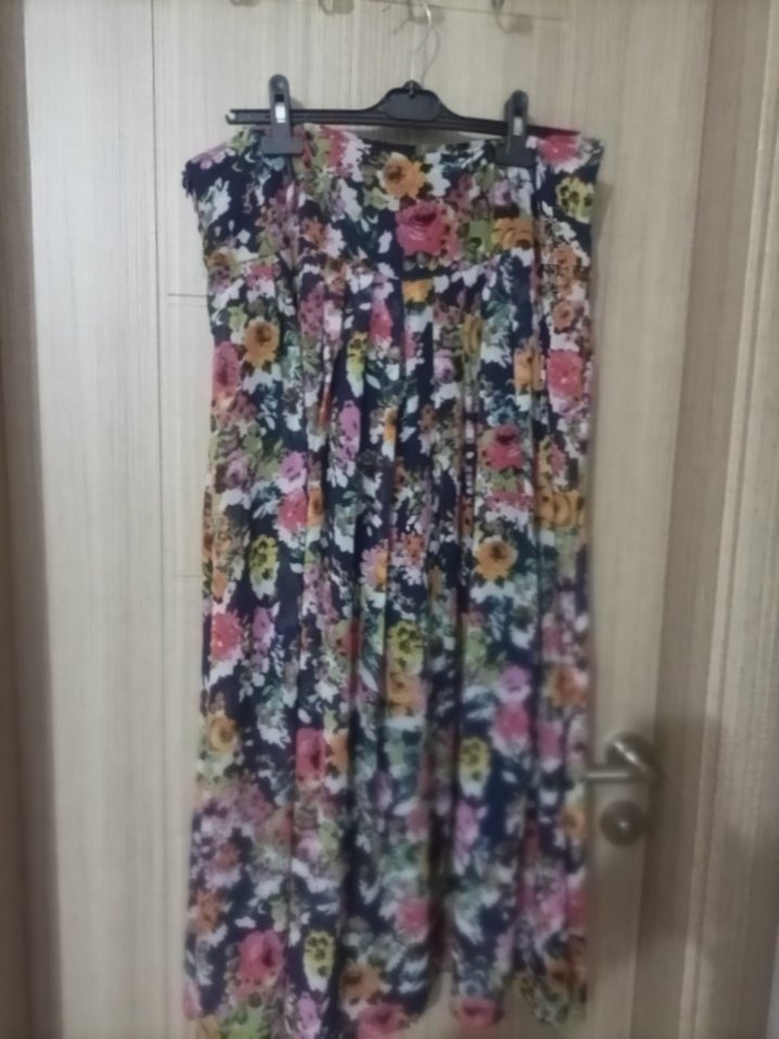 Çiçek Desenli Kadın Uzun Etek - Görsel 2