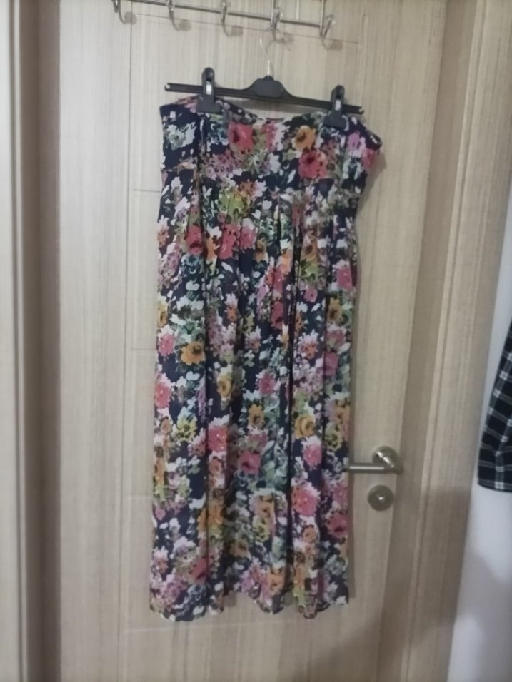 Çiçek Desenli Kadın Uzun Etek - Görsel 4