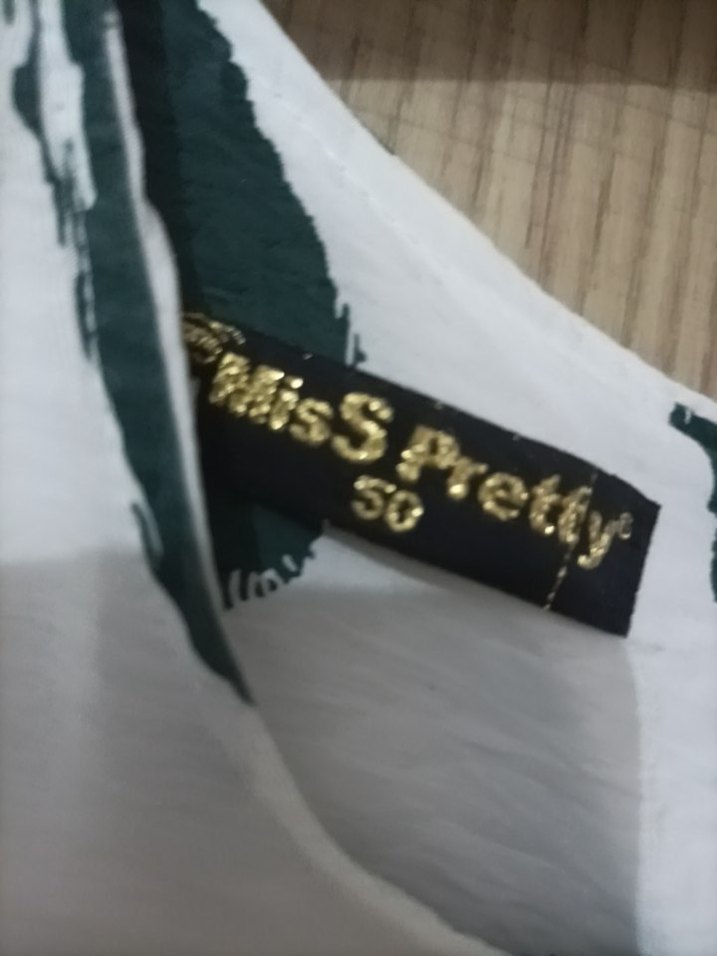 yeşil beyaz Salaş Uzun Kol Elbise - Görsel 3