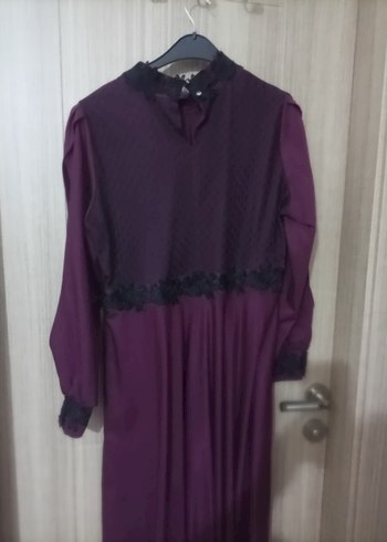 fuşya siyah elbise - Görsel 6