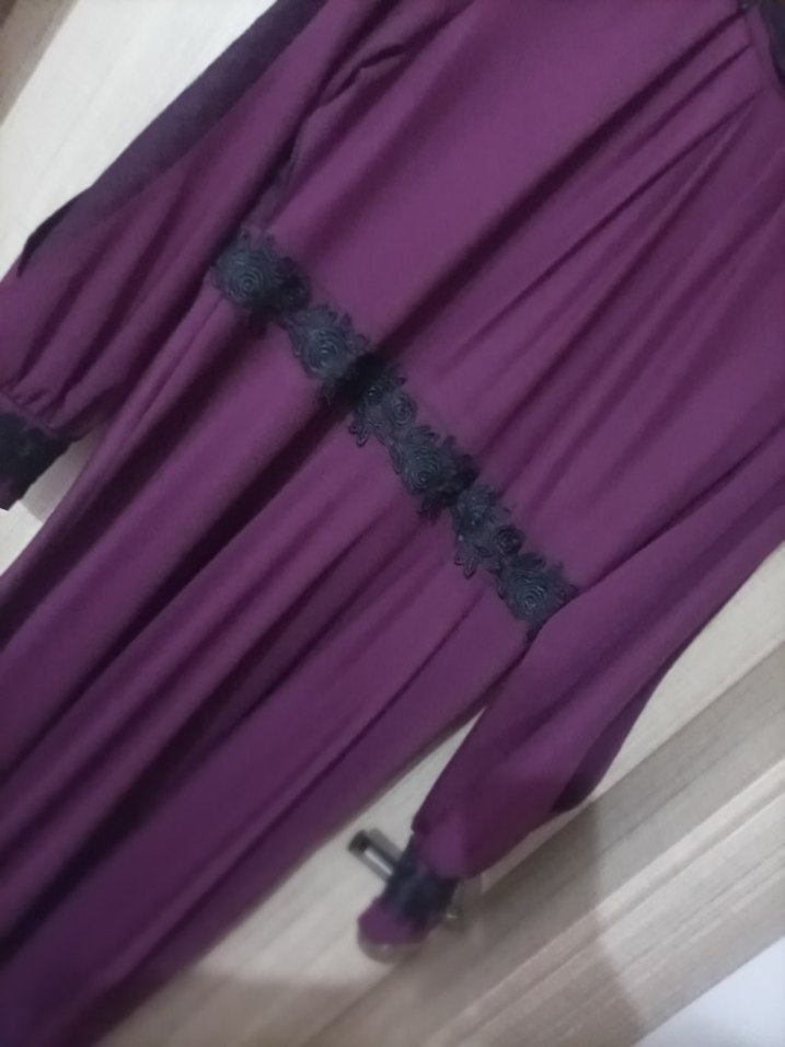 fuşya siyah elbise - Görsel 2