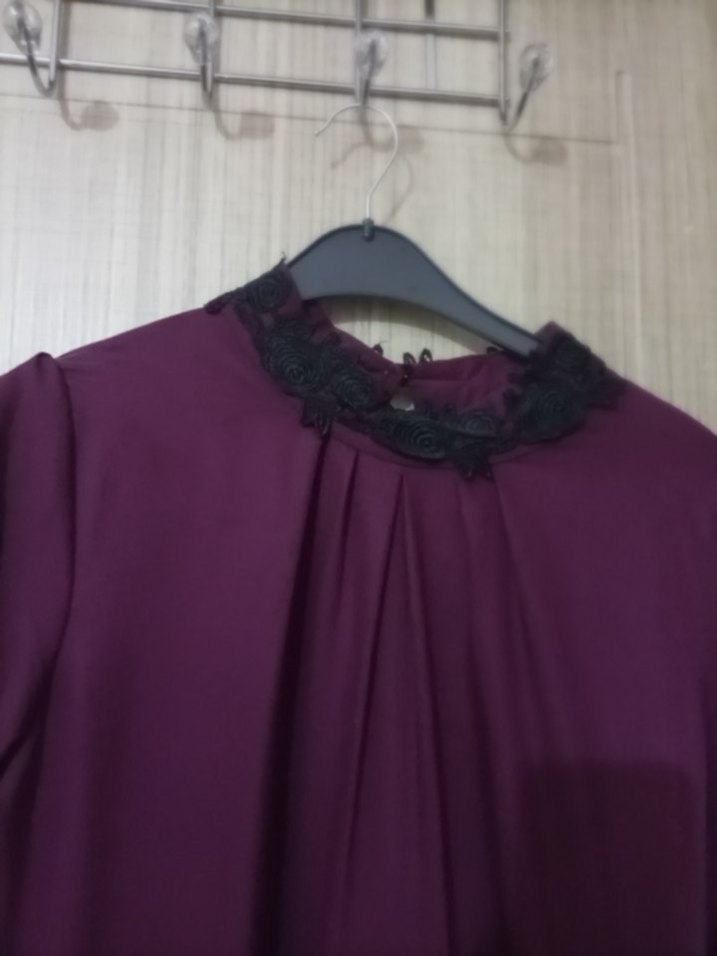 fuşya siyah elbise - Görsel 3