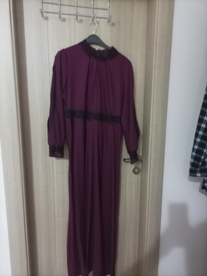 fuşya siyah elbise - Görsel 4