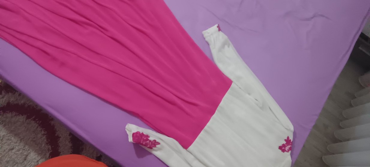 Pembe beyaz düğün elbisesi - Görsel 2