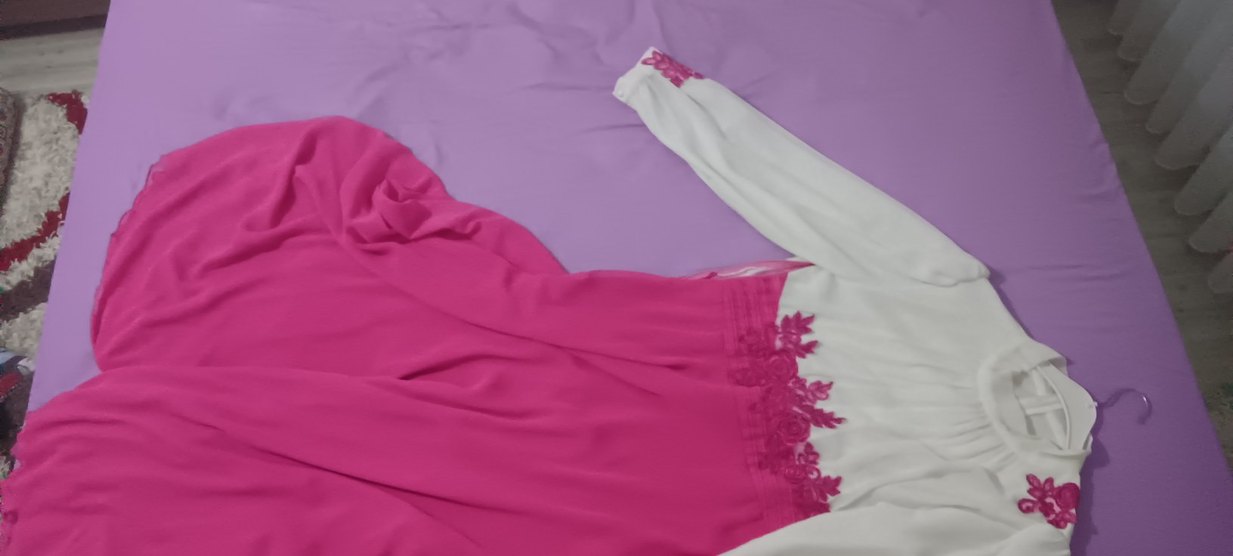 Pembe beyaz düğün elbisesi - Görsel 5