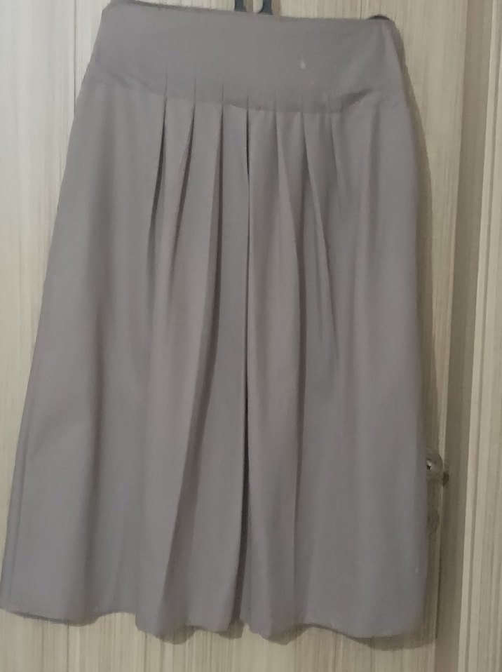 Diger Bej Piliseli Midi Keten Etek - Görsel 4