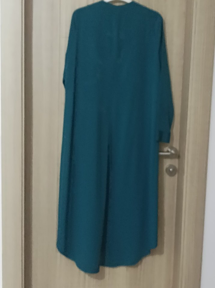 Uzun Turkuaz Kadın tunik Nakışlı - Görsel 4