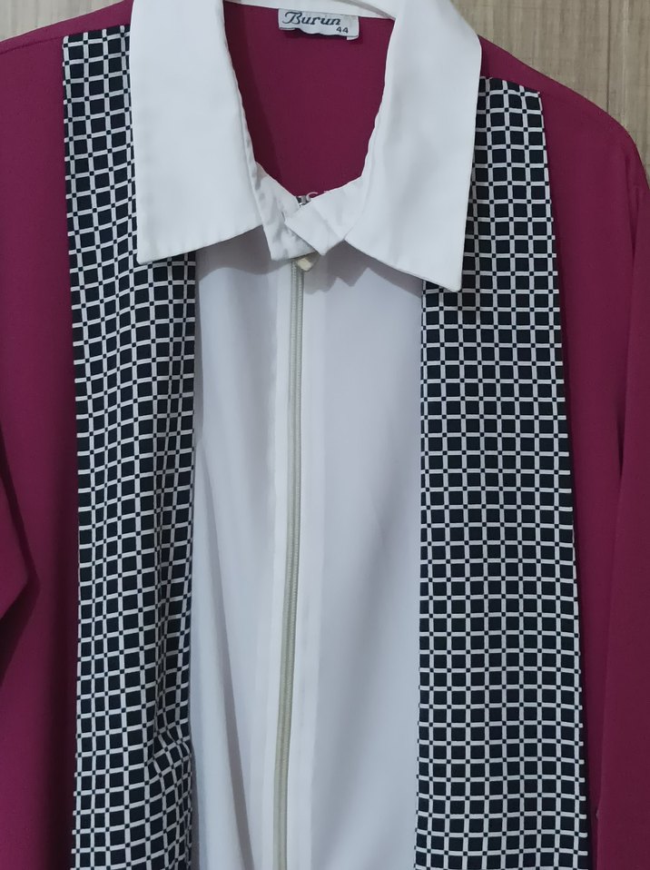 Drapeli Bordo Uzun tunik - Görsel 2