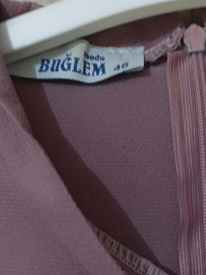 Uzun Kollu Mor Düğmeli Kadın Tunik - Görsel 3