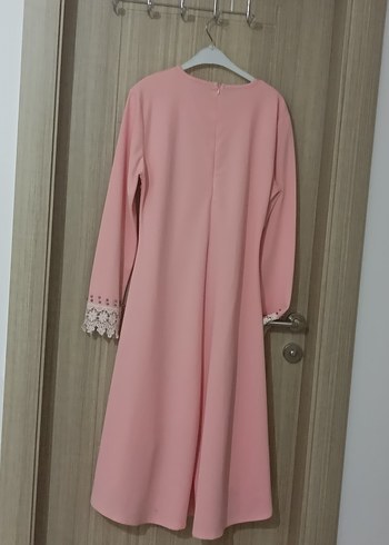 Pembe Dantelli bayan abiye tunik - Görsel 5
