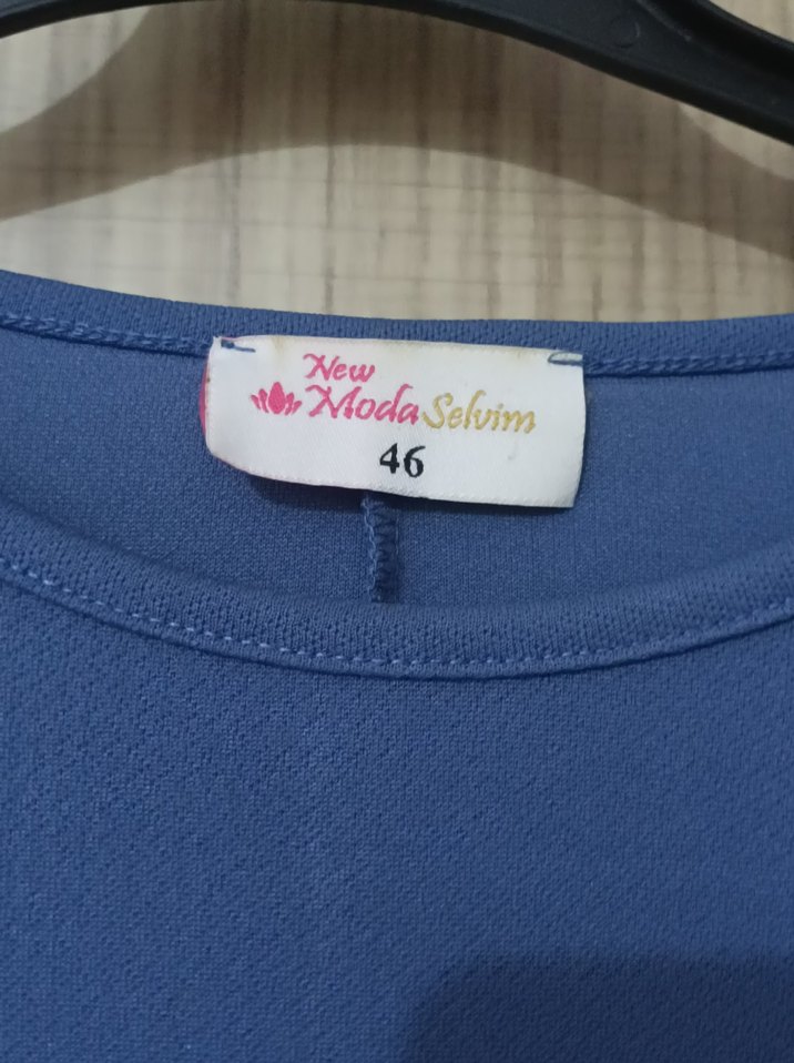 Diger Mavi Nakışlı Uzun Kollu Tunik - Görsel 3