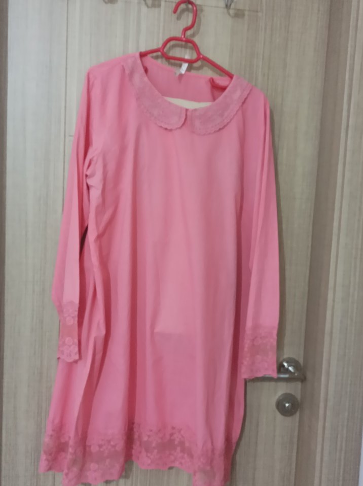 Diger Pembe Dantel Detaylı Kadın Tunik keten kumaş defakto marka - Görsel 5