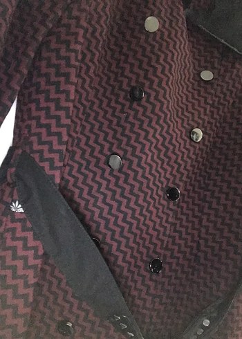 Bordo Uzun Kadın Yün Kaban - Görsel 3