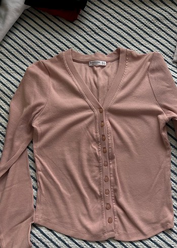 Stradivarius Pembe Düğmeli Bluz - Görsel 2