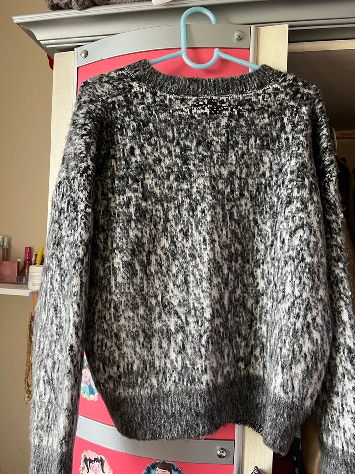 Gri Taşlı Hırka - Görsel 5